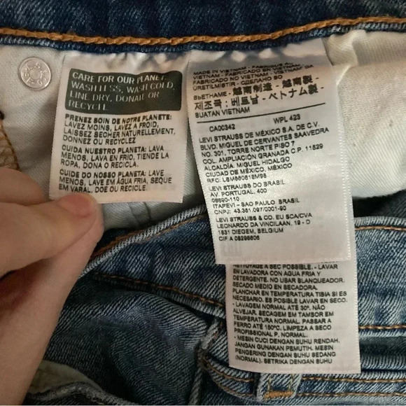 Levi’s Dad Jorts Cutoff 511 Shorts Size 34 Blue Denim - Picture 4 of 6